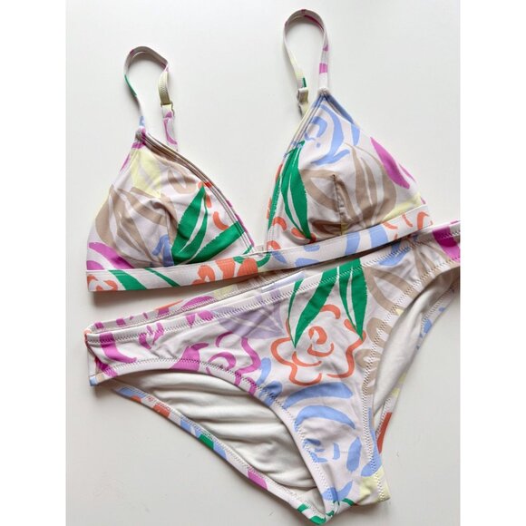 GAP Spring Floral Triangle Top Bikini Swim Set, Size S/M - Picture 5 of 11
